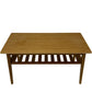 Wooden Coffee Table Rectangular Slatted Shelf Minimalist Design (Pre-Loved)