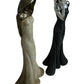 Large Female Figurine Sculptures Set of 2 Black Silver Gold 62cm (Pre-Loved)