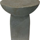 Sculptural Grey Side Table Stool Round Top Modern Accent Table (Pre-Loved)