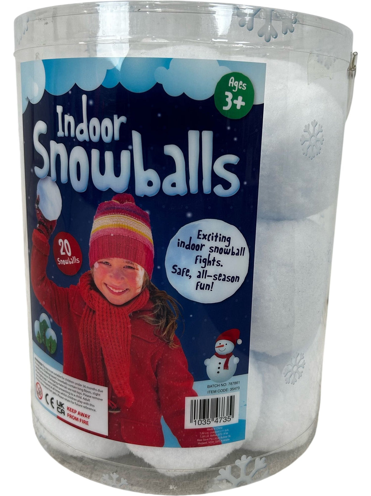20 Pack Soft Indoor Snowballs Christmas Party Game Ages 3+ (Pre-Loved)