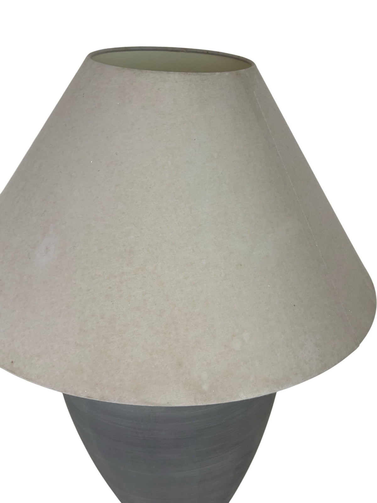 Serviced Grey Ceramic Table Lamp Drum Shade (Pre-Loved)