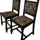 Pair of Wooden Dining Chairs with Floral Upholstery (Pre-Loved)