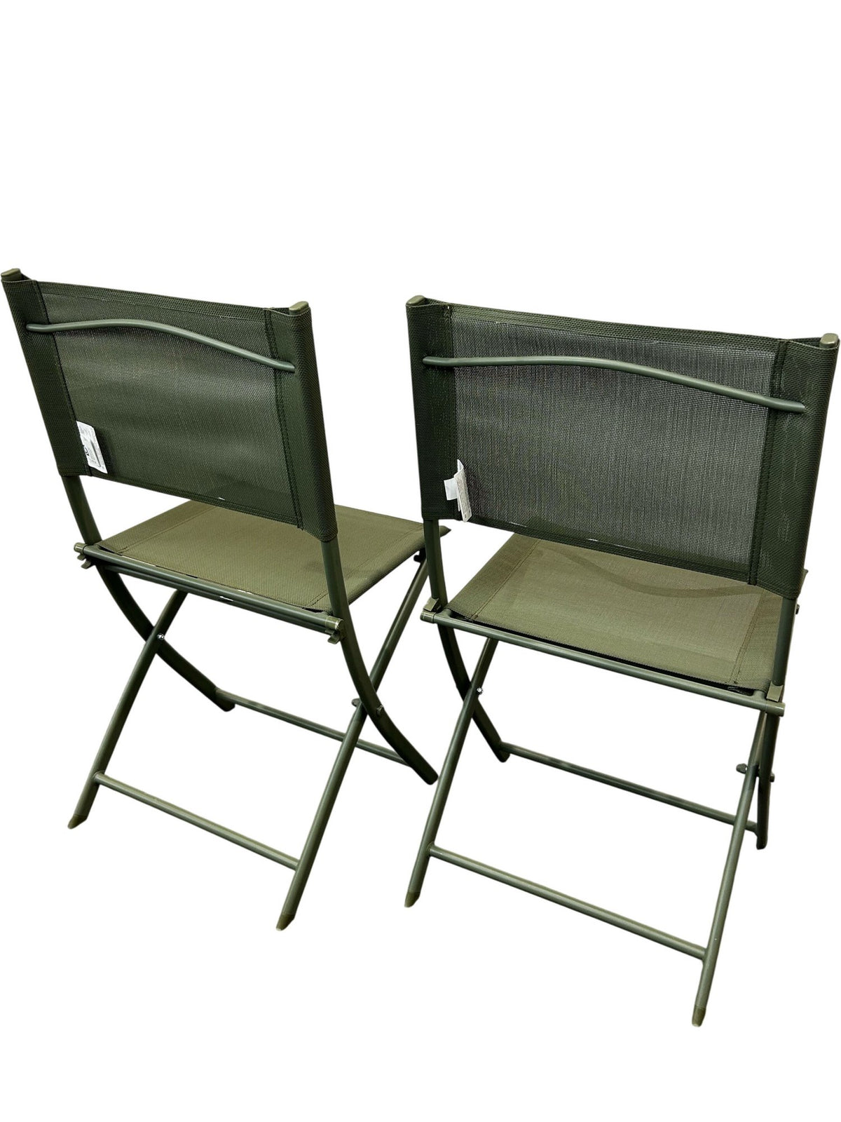 Pair of 2 Green Folding Camping Chairs Lightweight Portable (Pre-Loved)