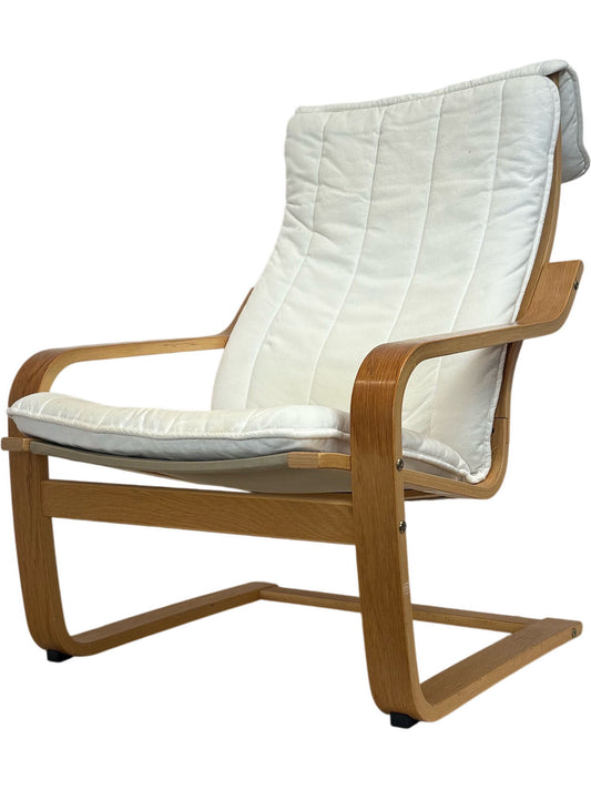 White Upholstered Wooden Chair (Pre-Loved)