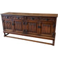 Vintage Wooden Sideboard Cabinet Floral Engraving (Pre-Loved)