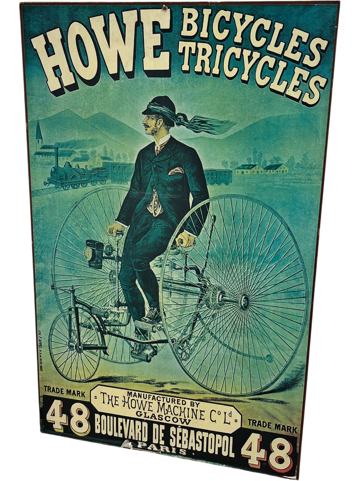 Howe Bicycles Tricycles Vintage Advertising Board (Pre-Loved)