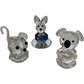 Crystal Figurine Collection Display Case Assorted Animals Set (Pre-Loved)