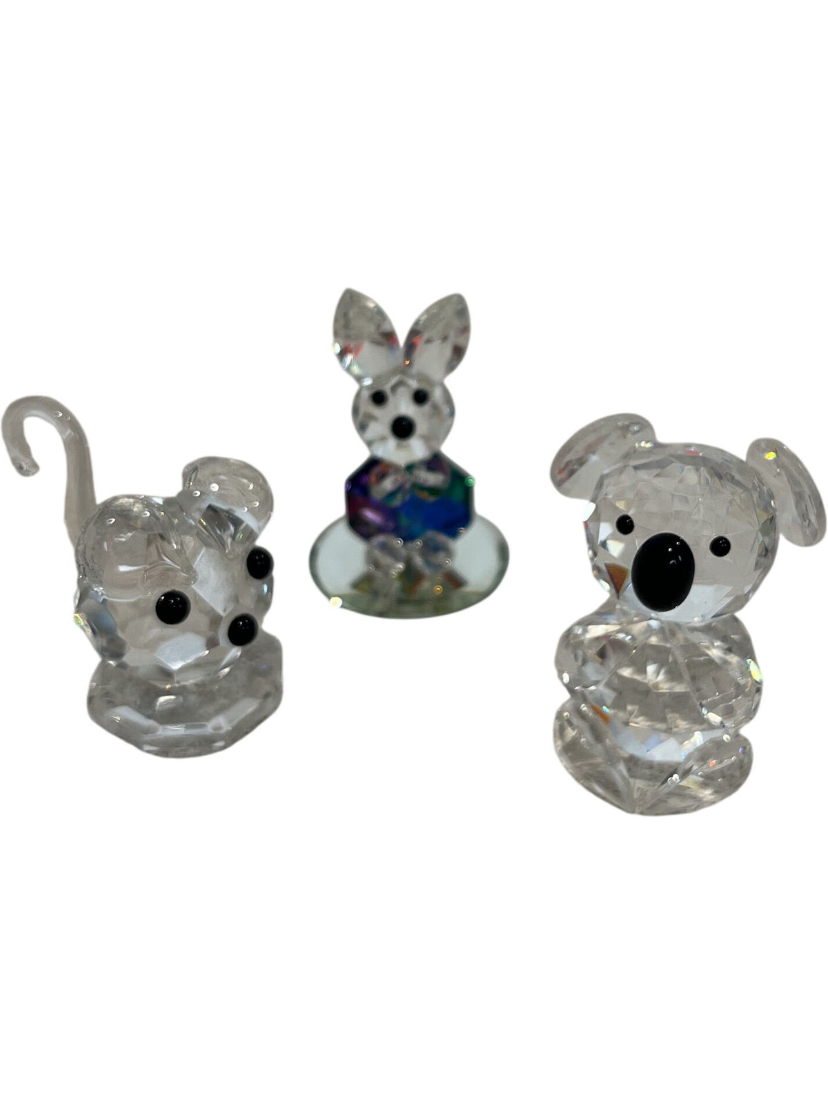 Crystal Figurine Collection Display Case Assorted Animals Set (Pre-Loved)