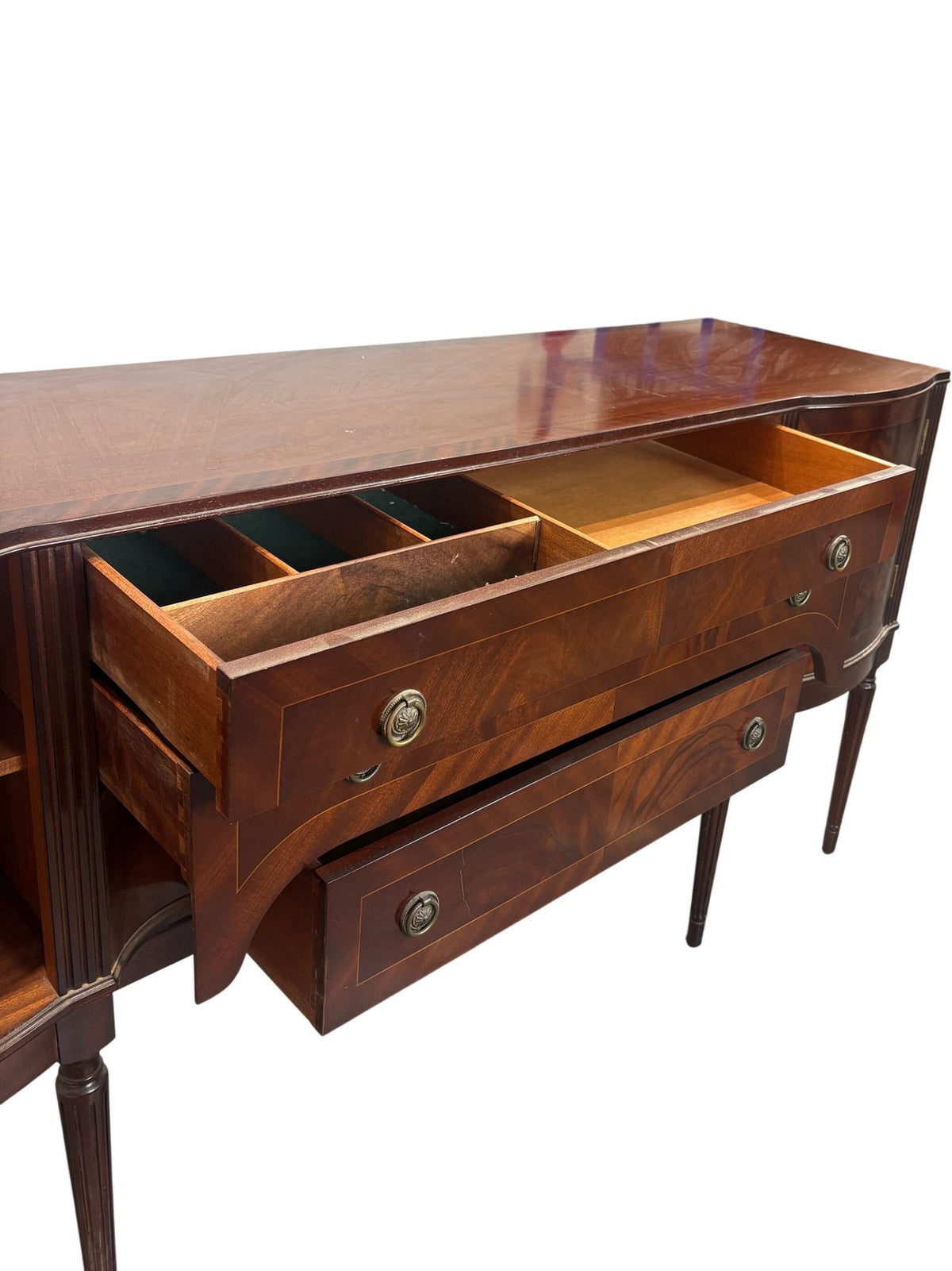 Vintage Mahogany Sideboard With Drawers and Cabinets