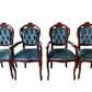 Set of 4 Vintage Dining Room Chairs Blue Upholstered (Pre-Loved)