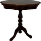 Vintage Wooden Pedestal Side Table Scalloped Top Tripod Base Brown (Pre-Loved)