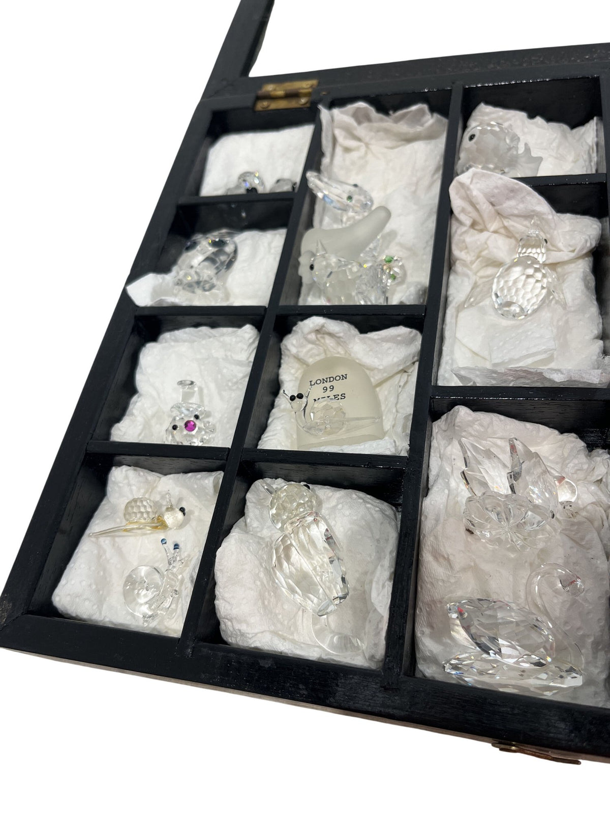 Crystal Figurine Collection Display Case Assorted Animals Set (Pre-Loved)