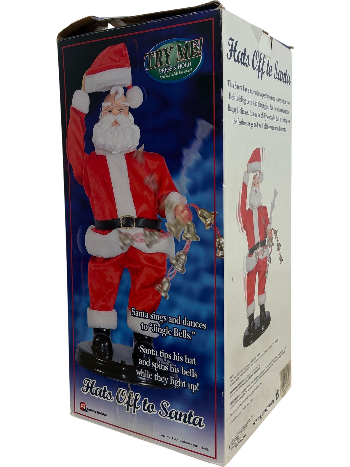 Gemmy Holiday Hats Off to Santa Musical Figurine Battery Tested (Pre-Loved)