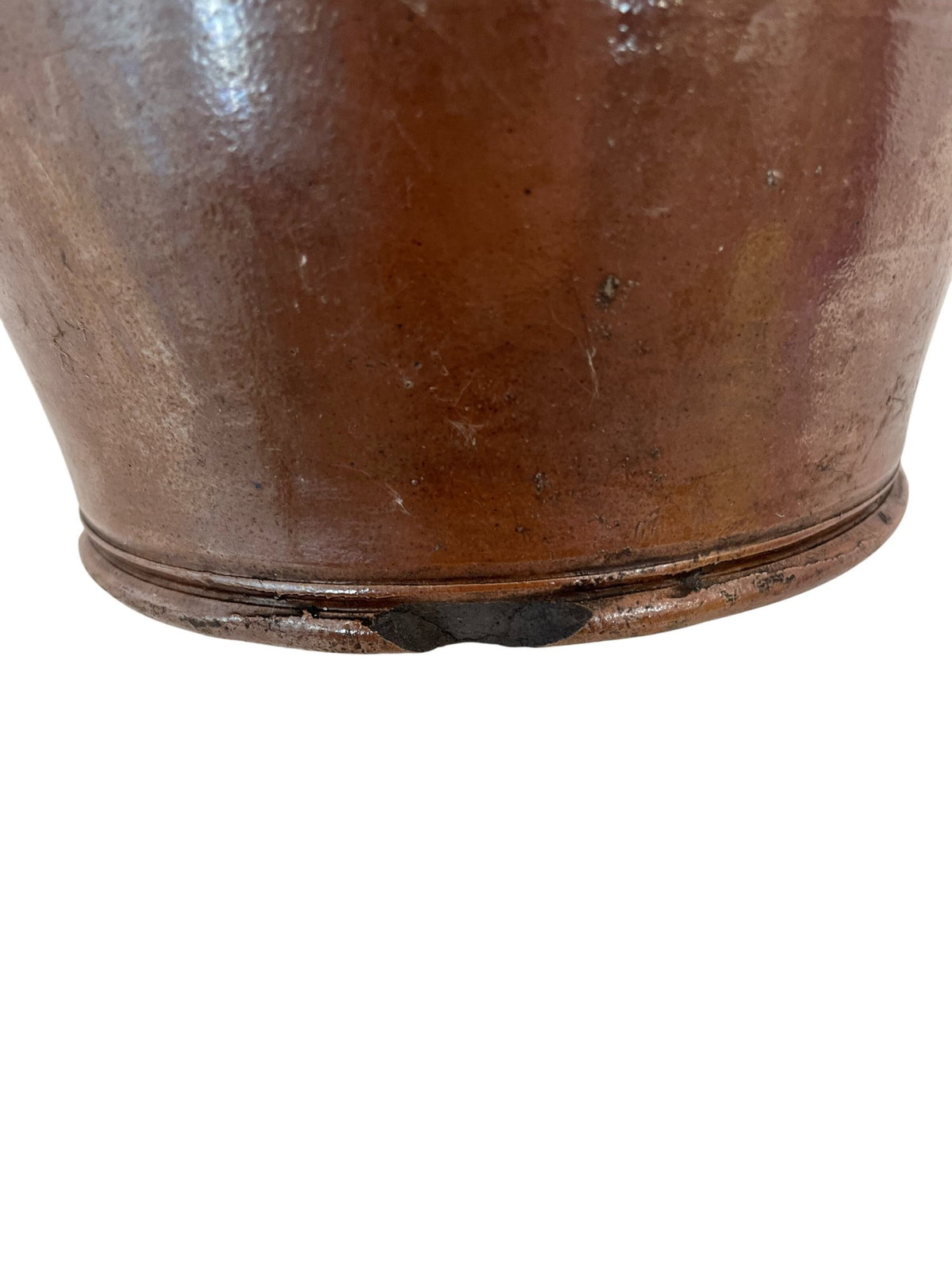 Vintage Brown Ceramic Pitcher With Floral Pattern (Pre-Loved)