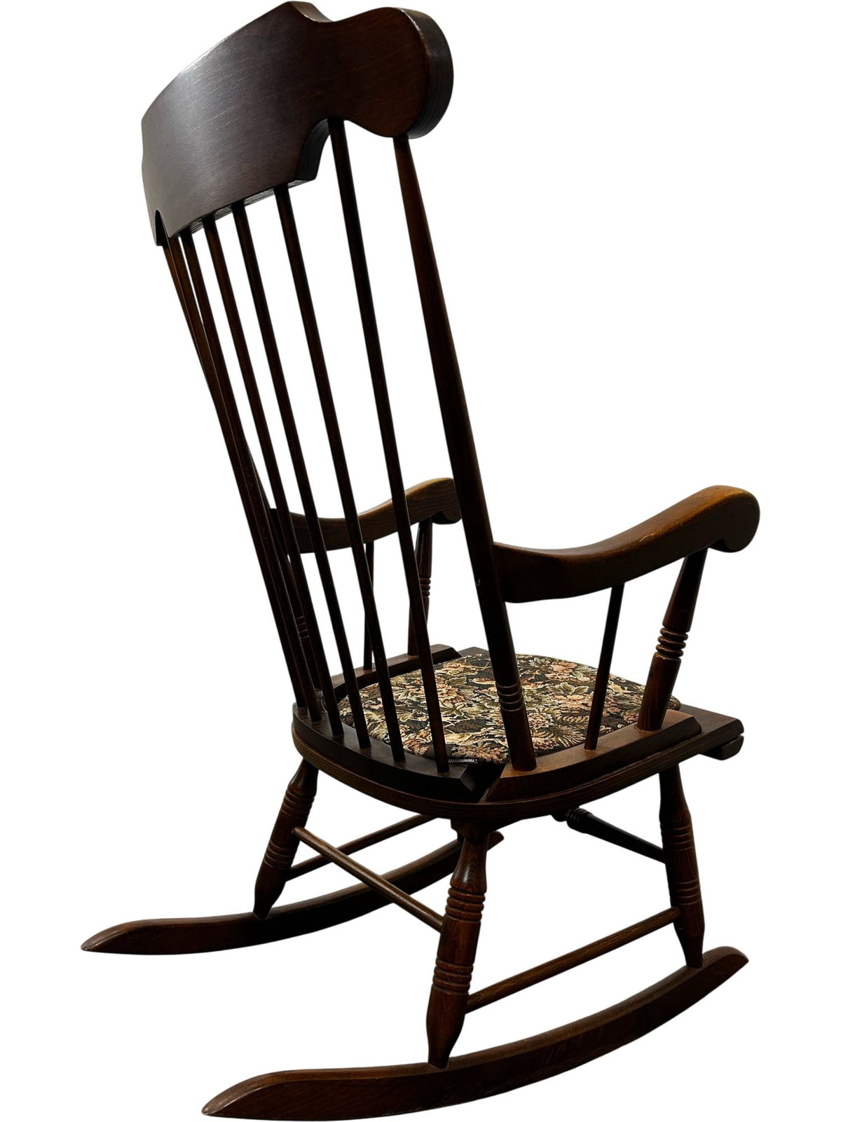 Vintage Wooden Rocking Chair with Floral Cushion (Pre-Loved)