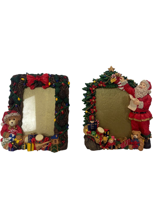 Christmas Picture Frames Santa and Teddy Design