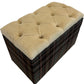 Plaid Storage Ottoman Footstool with Hinged Lid (Pre-Loved)