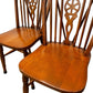 Pair of Vintage Wooden Dining Chairs Spindle Back Carved Detail (Pre-Loved)