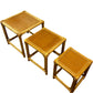 Rattan Nest of 3 Square Side Tables Natural Boho Wicker Style (Pre-Loved)