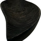 Long Wooden Decorative Bowl Tray Spiral Carved Leaf Shape Black (Pre-Loved)