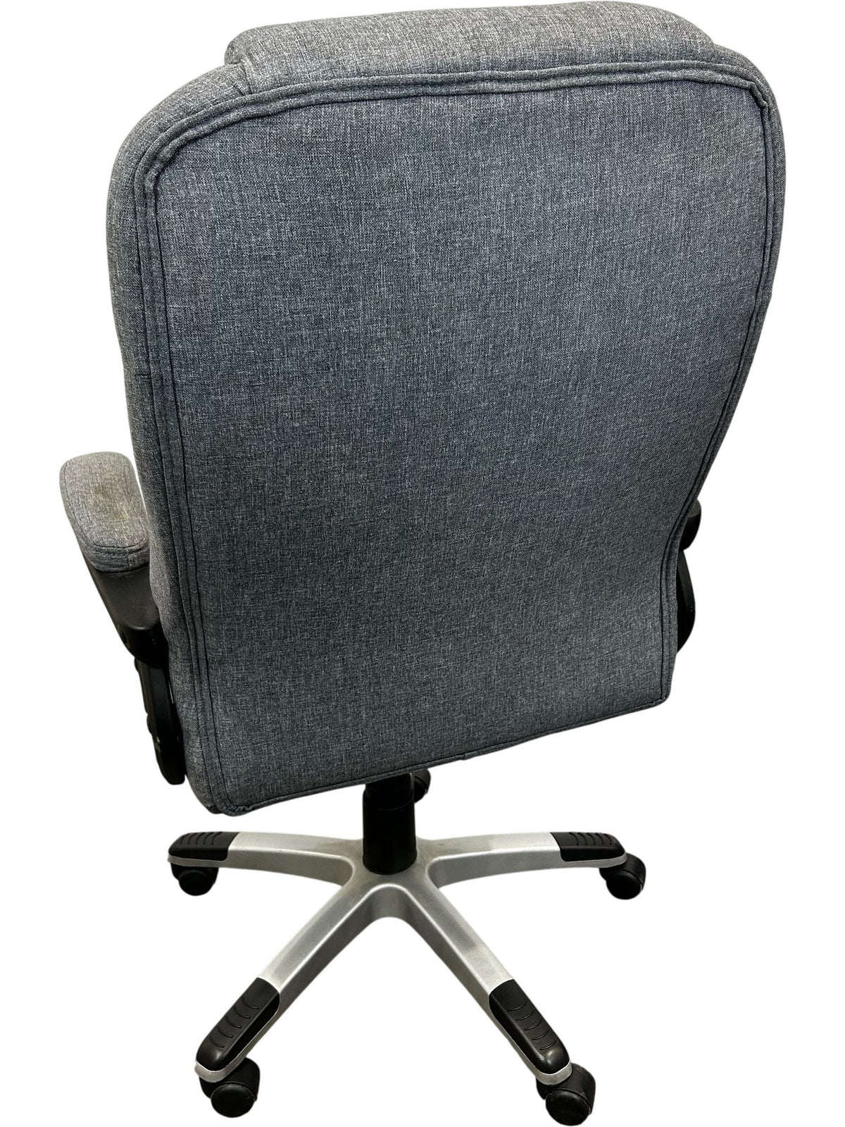 Grey Fabric Executive Office Chair High Back Padded Armrests Swivel (Pre-Loved)