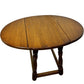 Oval Wooden Drop-Leaf Side Table with Turned Legs Traditional Style (Pre-Loved)