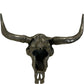 Metal Bull Skull Longhorn Wall Sculpture Western Style 70cm (Pre-Loved)