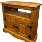 Rustic Pine Corner TV Stand with 2 Door Cupboard & Open Shelf (Pre-Loved)