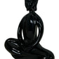 Black Buddha Meditation Sculpture Glossy Modern Home Decor 38cm (Pre-Loved)