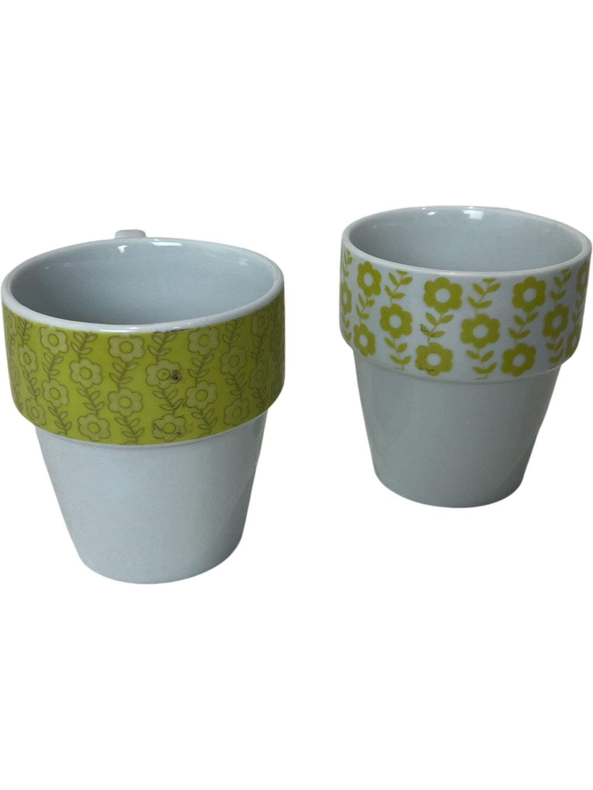 Floral Stackable Mug Set with Metal Stand (Pre-Loved)