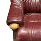 Vintage Oxblood Leather Wooden Base Armchair (Pre-Loved)