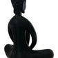 Black Buddha Meditation Sculpture Glossy Modern Home Decor 38cm (Pre-Loved)