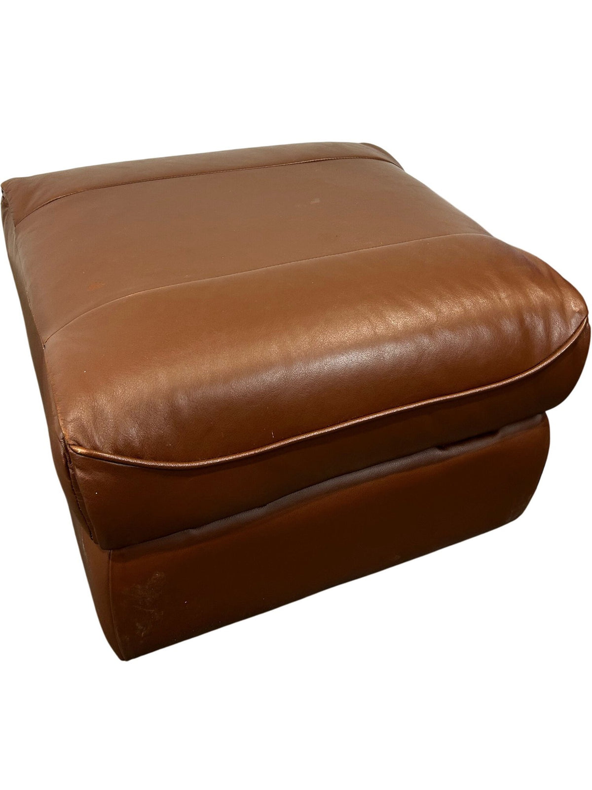 La-Z-Boy Brown Leather Storage Ottoman Footstool Lift Up Square (Pre-Loved)