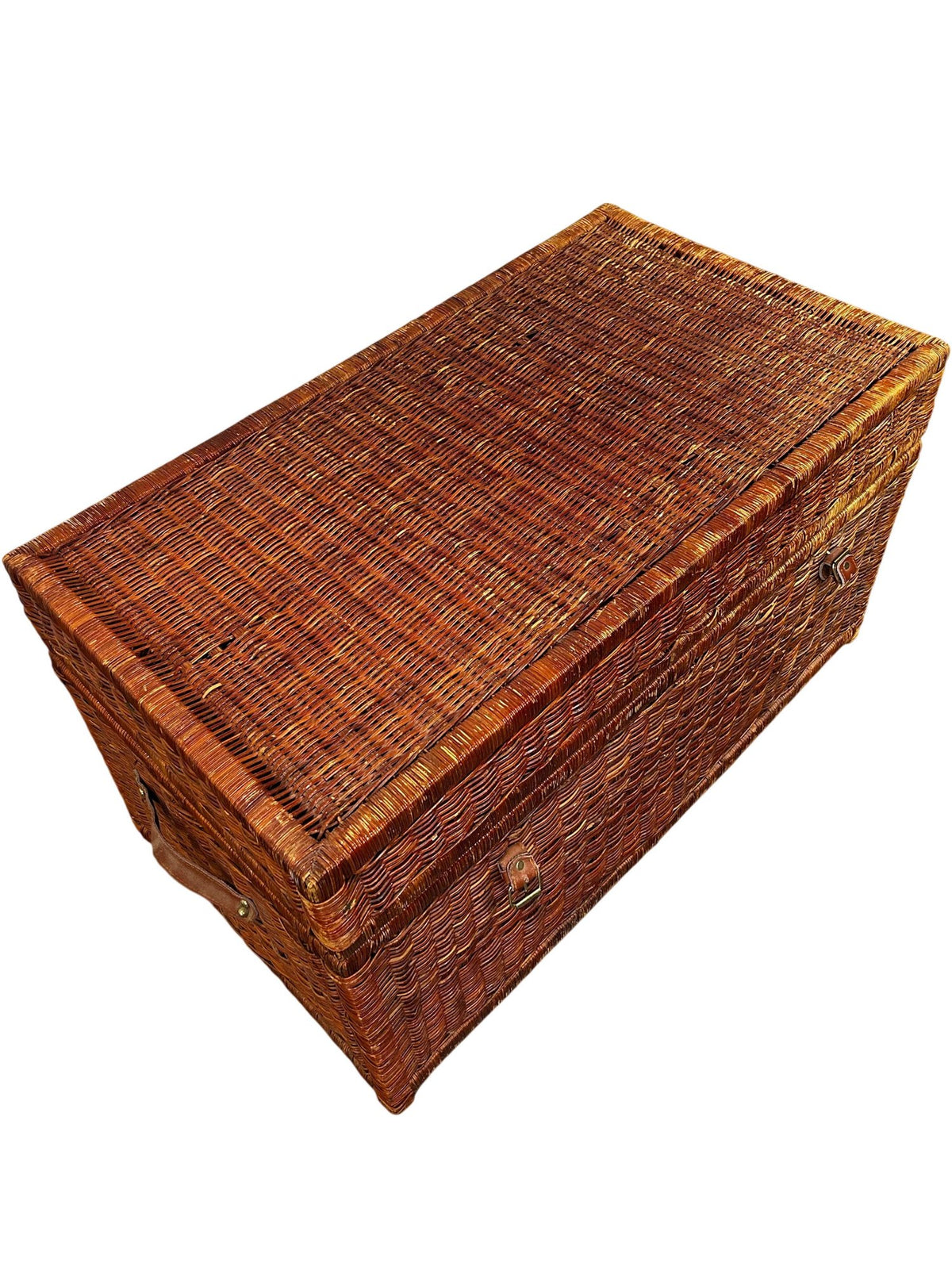 Large Wicker Storage Chest Rattan Trunk Basket with Handles 90cm (Pre-Loved)
