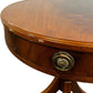 Round Wooden Pedestal Side Table with Drawers & Claw Feet (Pre-Loved)