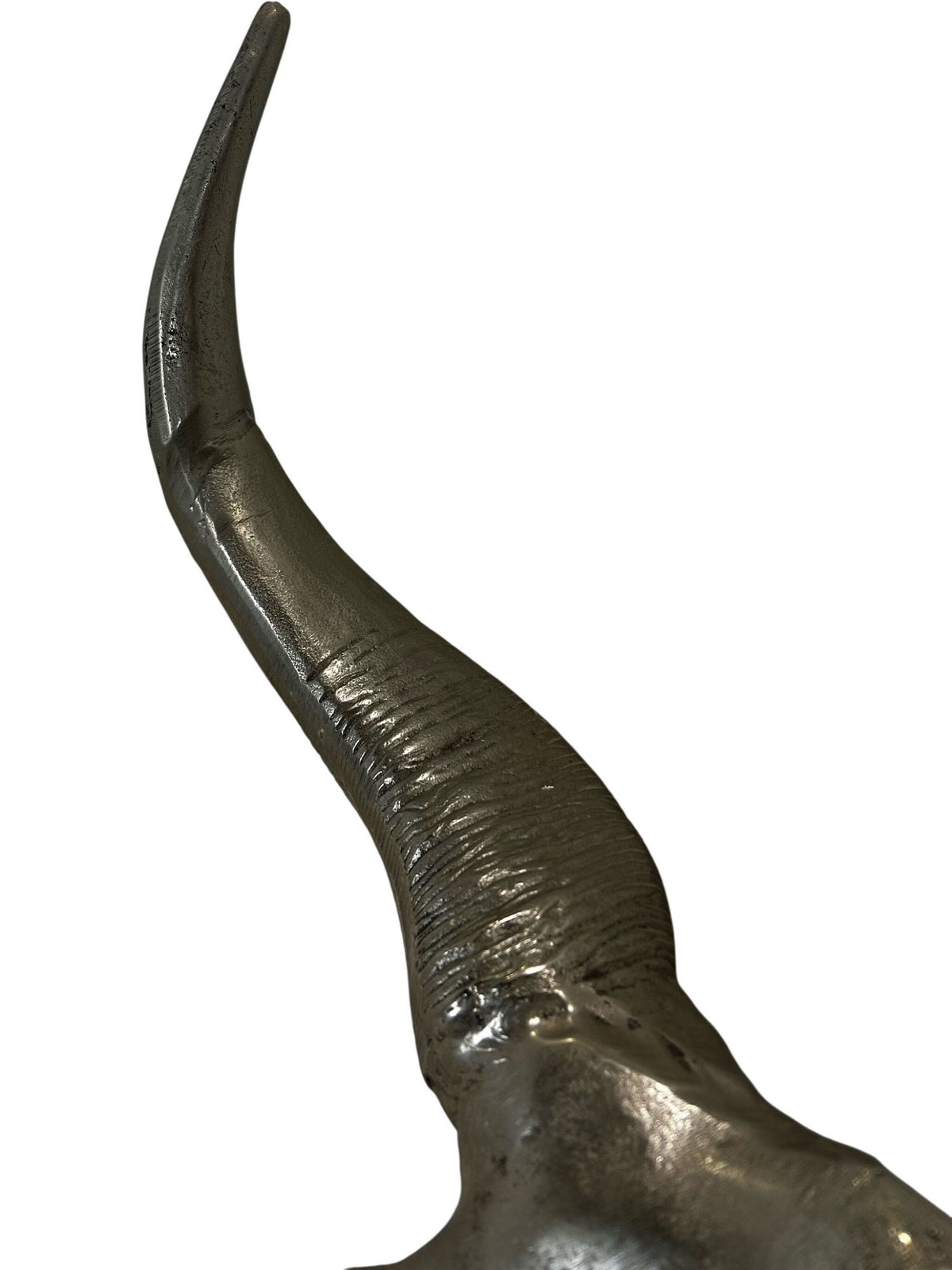 Metal Bull Skull Longhorn Wall Sculpture Western Style 70cm (Pre-Loved)