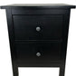Black 2 Drawer Bedside Table Nightstand Bedroom Storage Cabinet (Pre-Loved)