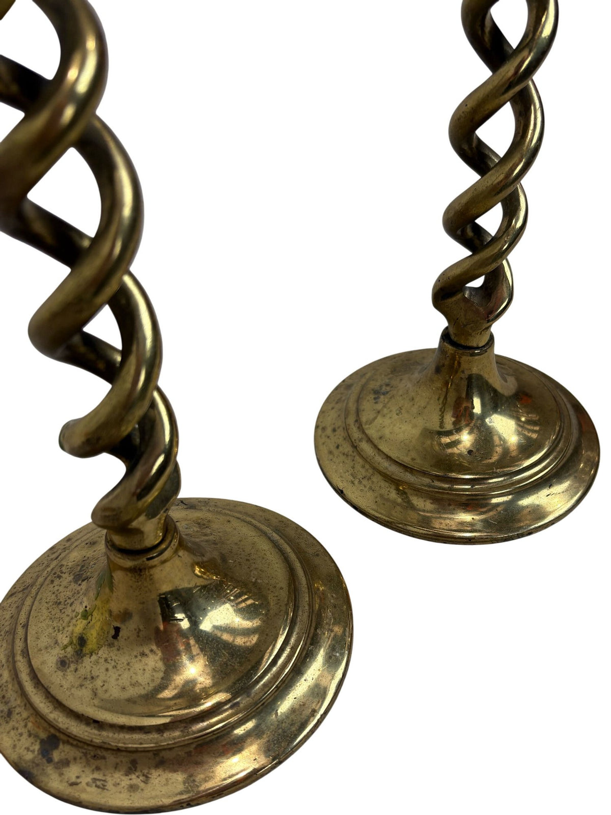 Vintage Brass Candlesticks Twisted Design (Pre-Loved)