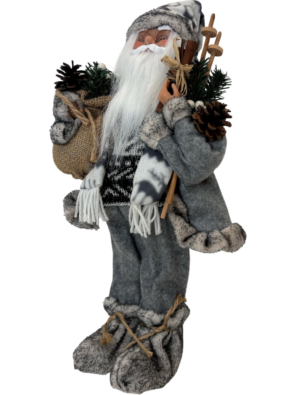 Santa Claus Christmas Figurine Grey 45cm (Pre-Loved)