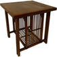 Wooden Side Table with Slatted Storage Base Brown Traditional Style (Pre-Loved)