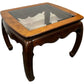 Antique Wooden Coffee Table with Glass Top (Pre-Loved)