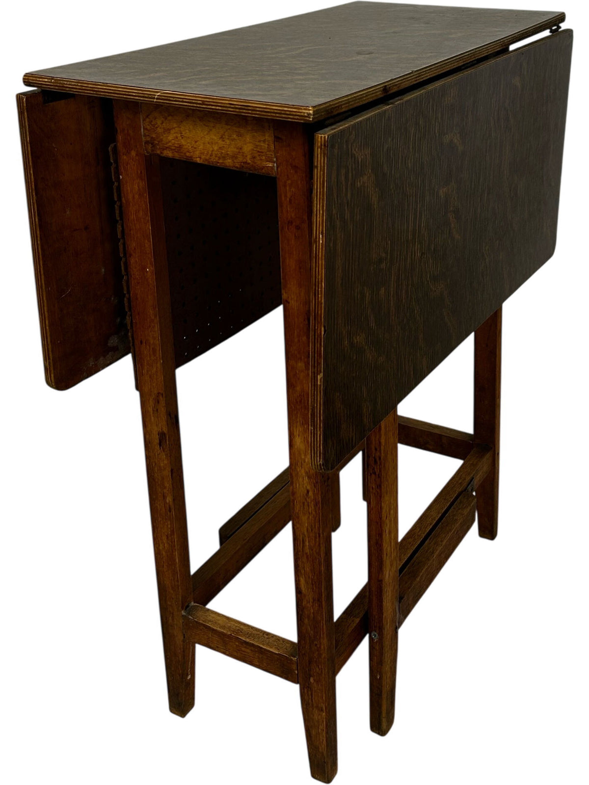 Drop Leaf Dining Table Foldable Compact Brown Wooden Table (Pre-Loved)
