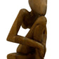 Wooden Abstract Human Figure Sculpture Seated Thinking Pose (Pre-Loved)
