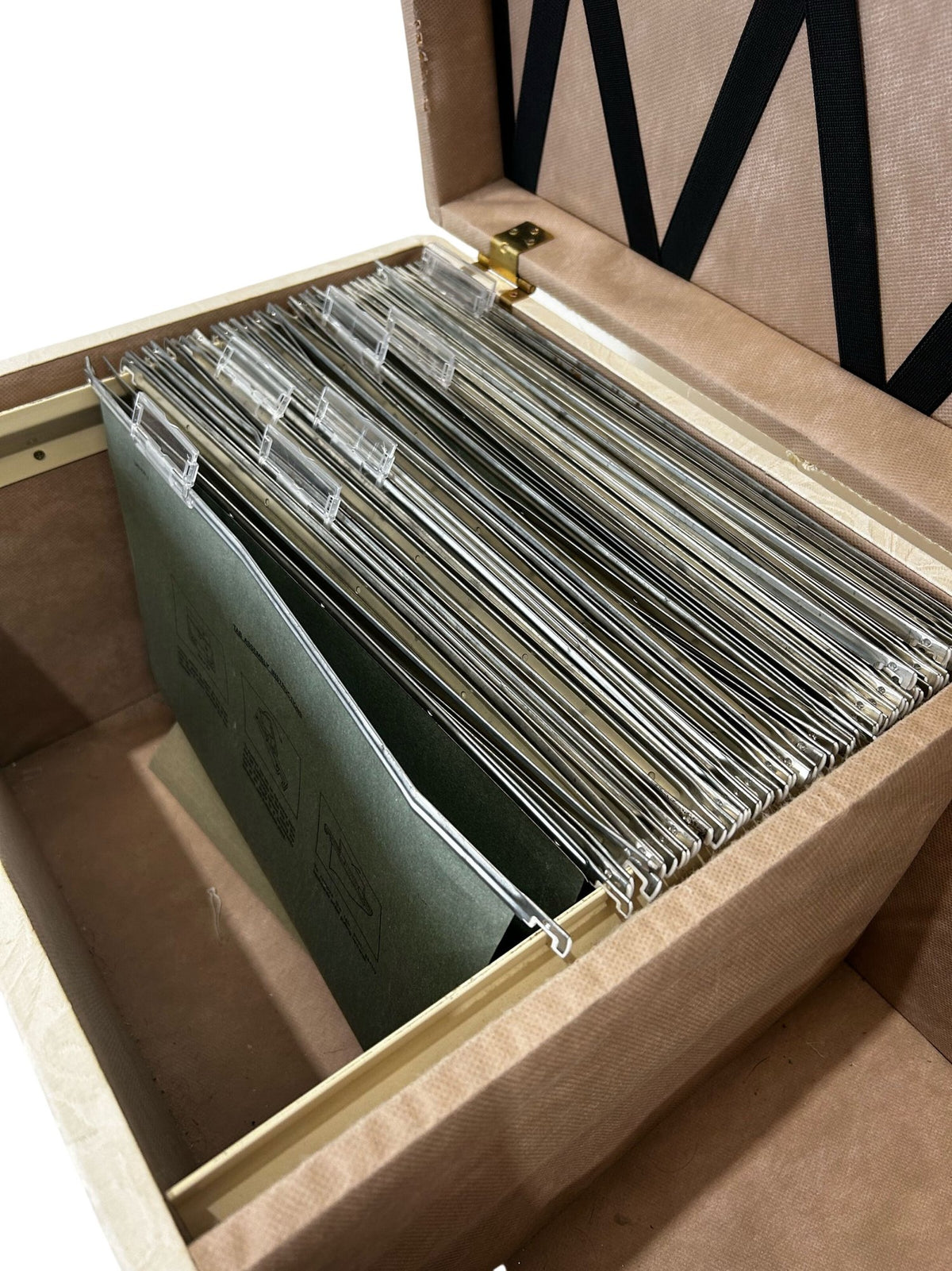 Upholstered Filing Ottoman with Hanging File Storage (Pre-Loved)