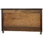 Antique Wooden Storage Chest on Casters with Hinged Lid (Pre-Loved)