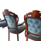 Set of 4 Vintage Dining Room Chairs Blue Upholstered (Pre-Loved)