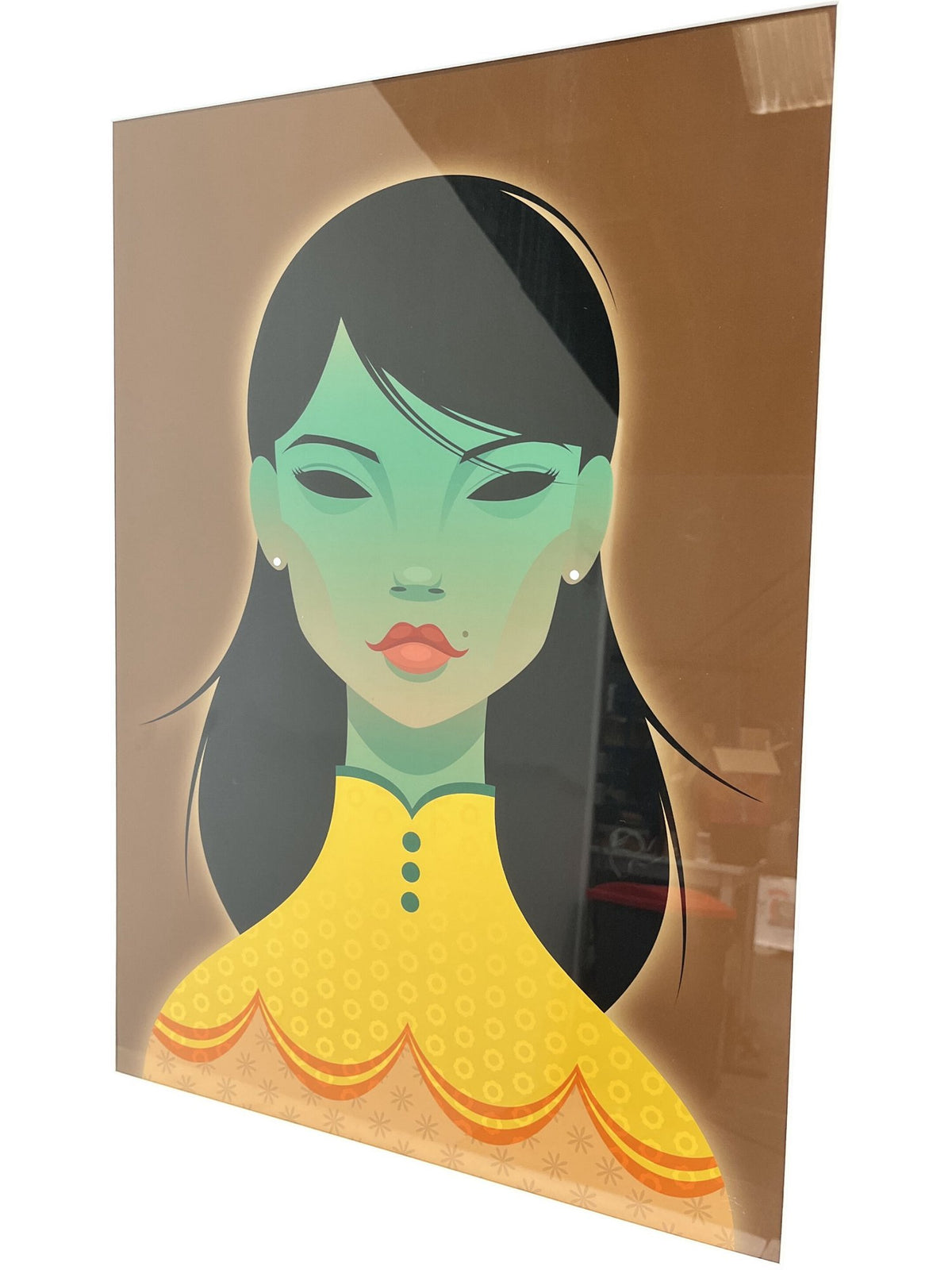 The Green Lady Stanley Chow Framed Portrait Print Gold Frame (Pre-Loved)