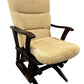 Beige Glider Rocking Chair with Matching Footstool Wooden Frame (Pre-Loved)