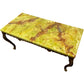 Vintage Green Onyx Marble Coffee Table with Ornate Brass-Tone Base (Pre-Loved)