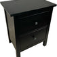 Black 2 Drawer Bedside Table Nightstand Bedroom Storage Cabinet (Pre-Loved)